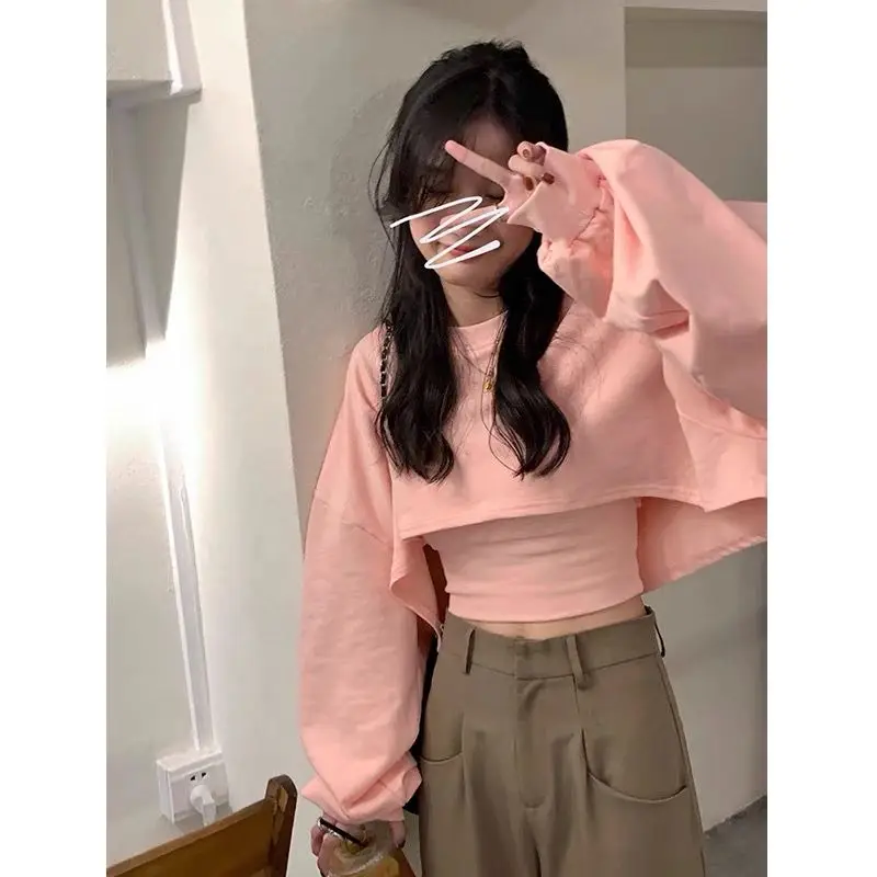แฟชั่นชุดกระโปรงหญิง 2025 ฤดูใบไม้ผลิฤดูใบไม้ร่วงใหม่รอบคอเสื้อกันหนาวSuspenders + กระโปรงสีขาวชุดสามชิ้น