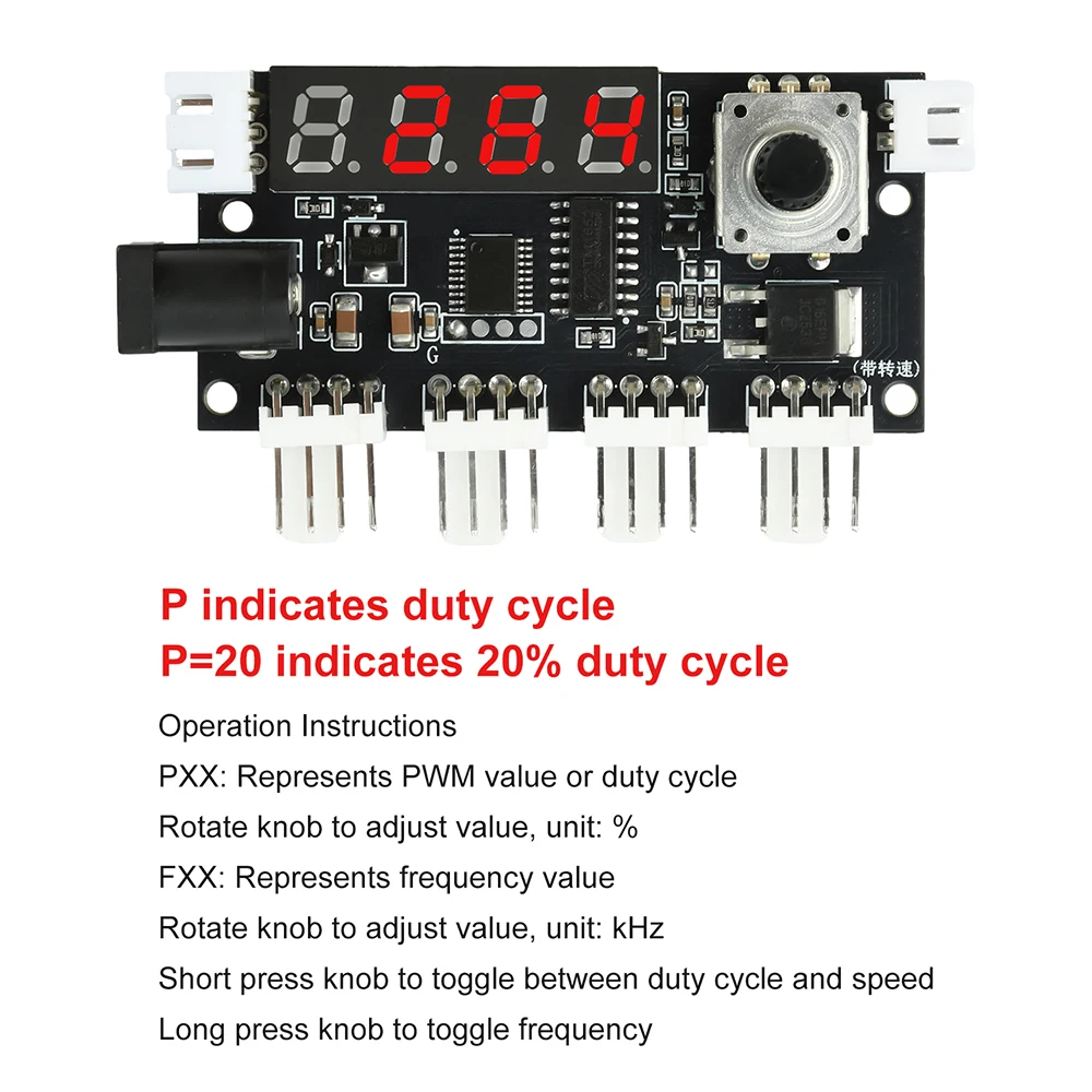 Vierkanaliger PWM-Lüftergeschwindigkeitsregler mit Digitalanzeige, 5-24V Weitspannung, 5A Hochleistungs-Kühlmodul für PC-Hardware – Detail 12