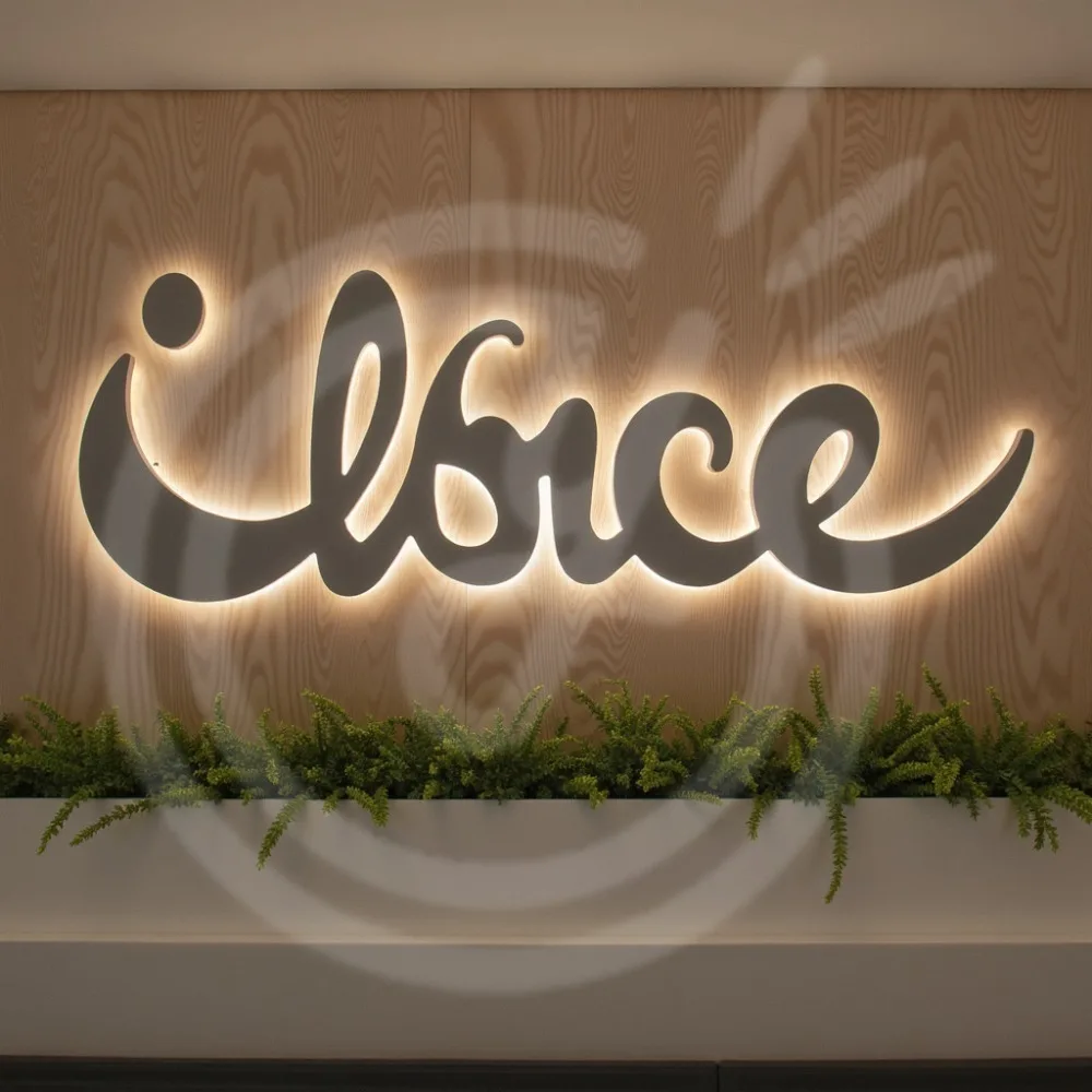 カスタム3Dバックライト文字サイン 屋外照明付き金属LEDライト付き会社ビジネス看板 屋内外兼用