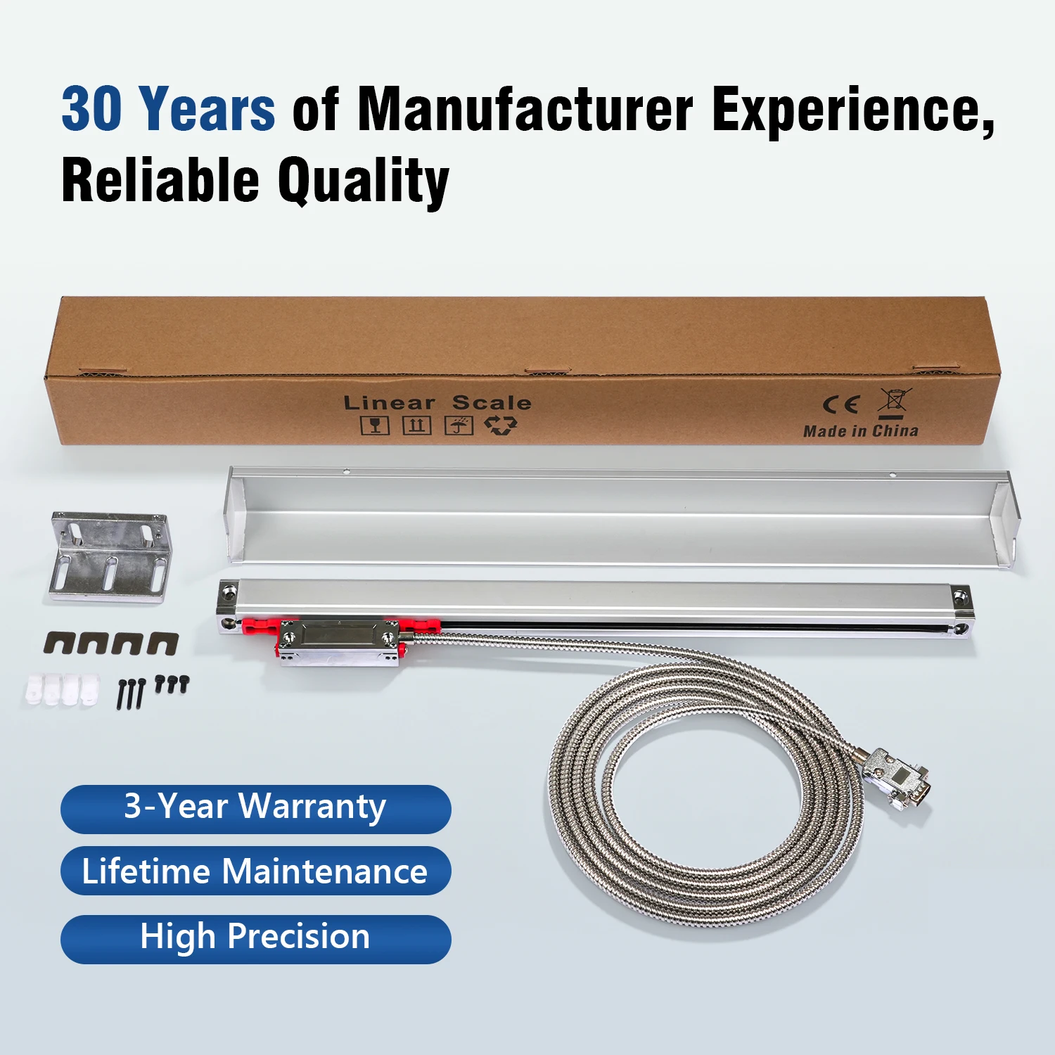 Enclosed Linear Grating Scale TTL Signal Output 5V Power CNC Machine Tool Positioning Device Meter New Pro