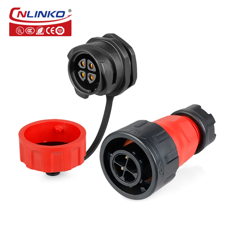 CNLINKO YM24 Waterproof IP68 Industrial Power Male Plug Female Socket Connector 2 3 4 10 12 19 24 Pin M24 Connectors PBT Plastic