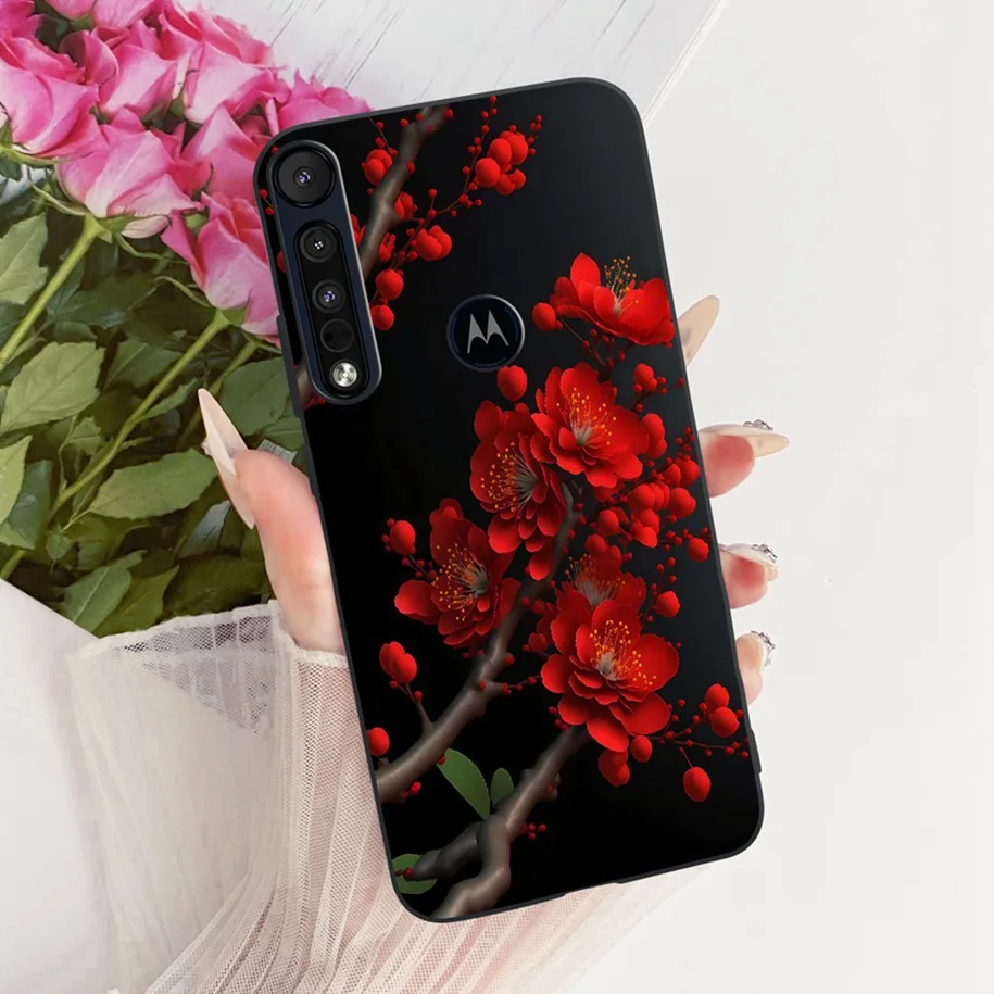 For Motorola One Vision Case XT1970-1 Fashion Flower Soft Slim Silicone Phone Cover For Motorola One Macro 5G MotoOne TPU Fundas view 4