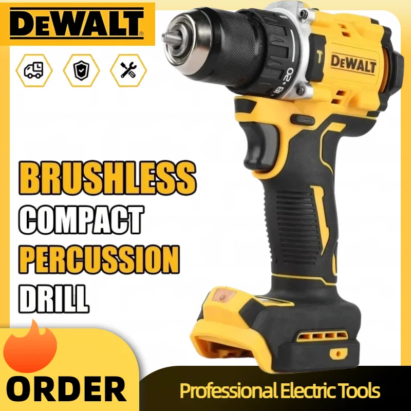 Taladro percutor inalámbrico DEWALT DCD805 sin escobillas, recargable con batería de litio, taladro eléctrico industrial para batería de 20V