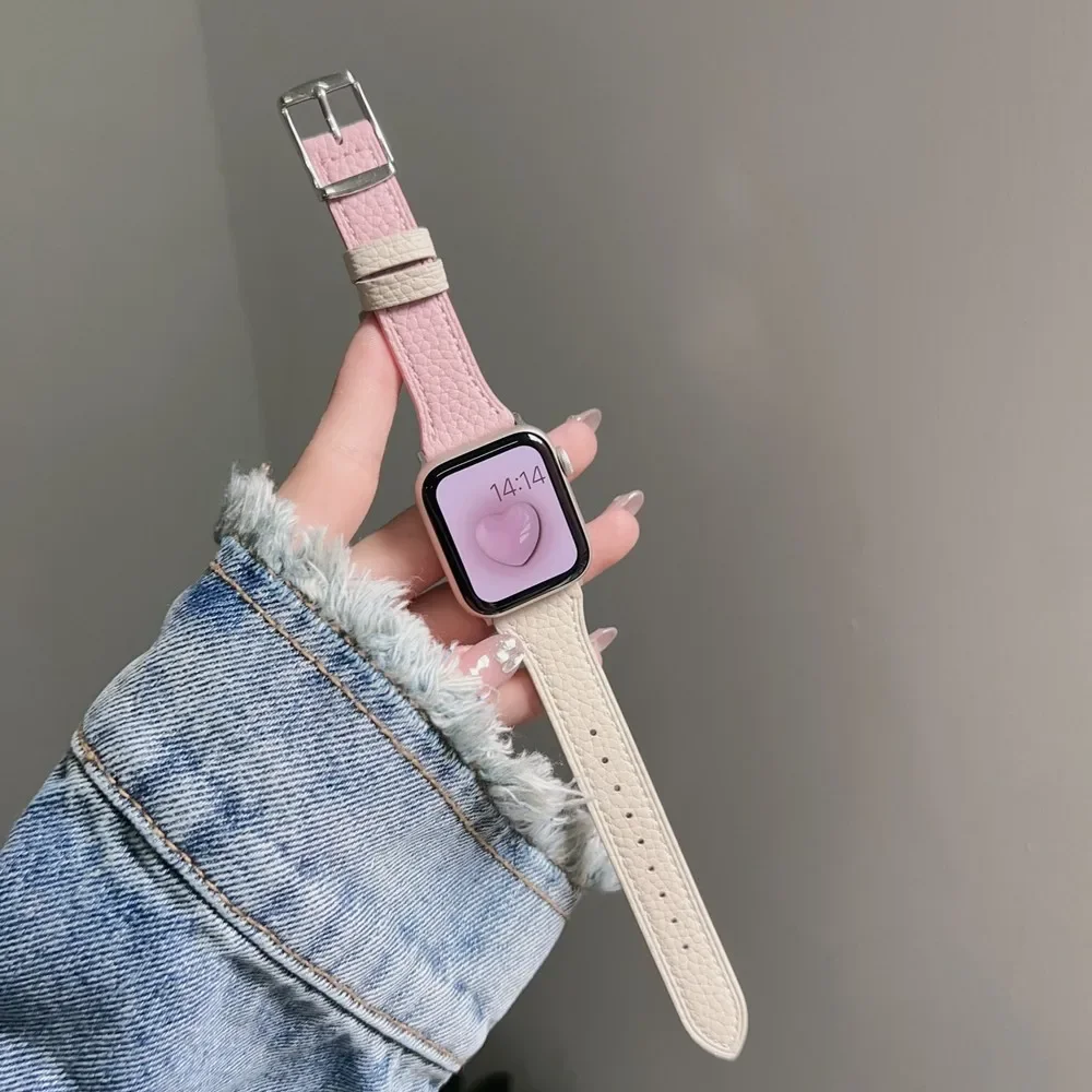 Nice Leather loop 40mm 41mm 42mm 44mm 45mm 46mm 49mm Correa For Apple Watch band Strap Series Ultra 10/9/8/7/6/5/4 38mm