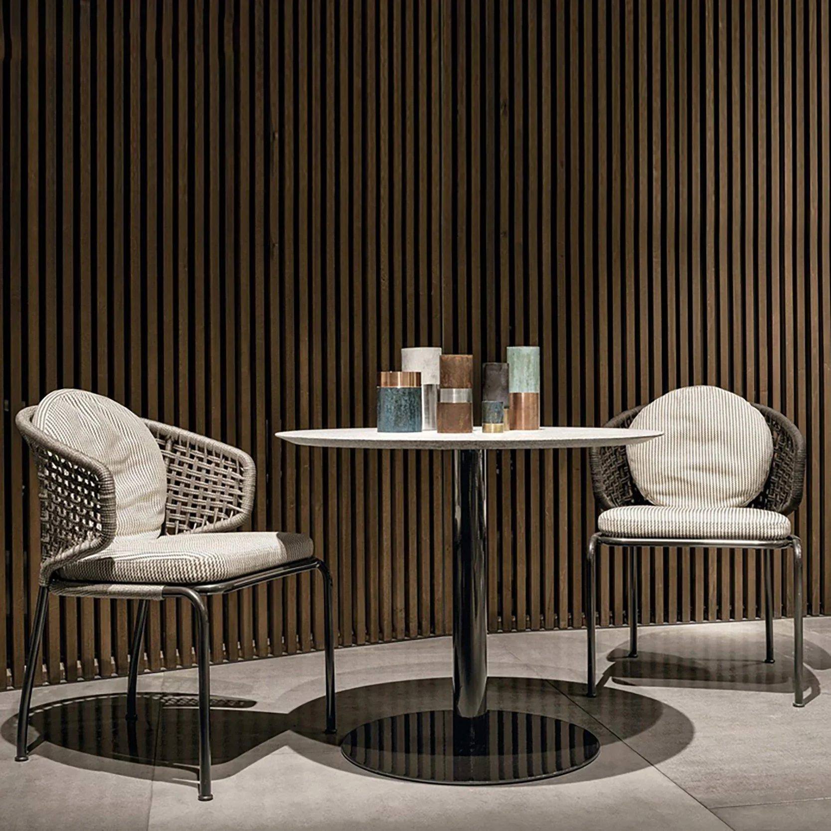 

Nordic Outdoor Rattan Chair Leisure Balcony Coffee Table Terrace Courtyard Rattan Villa Garden Furniture Table and Chair