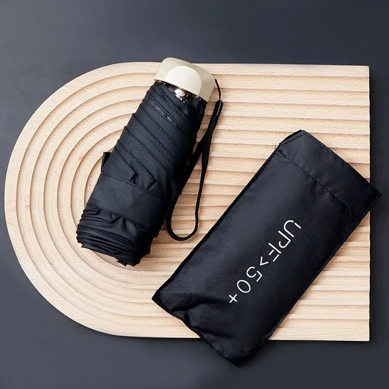 Low Price Promotion Mini Sun Umbrella Pocket Rain Umbrella Vinyl Folding UV Ultraviolet Protection Sun Shade Pocket Parasol
