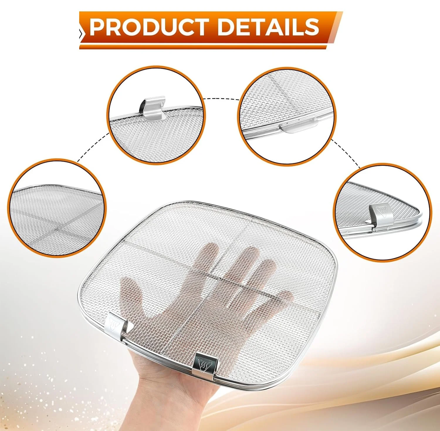 Stainless Steel Splatter Shield & Screen Oil Guard for Ninja Foodi AG300/AG300C/AG301/AG301C/AG302/AG400 Air Fryer Replacement