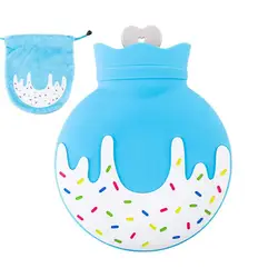 Small Hot Water Bottle Warm Water Bag Hot Water Pack Warm Water Bottle With Cover Silicone Donut Water Pouch Mini Hot Water