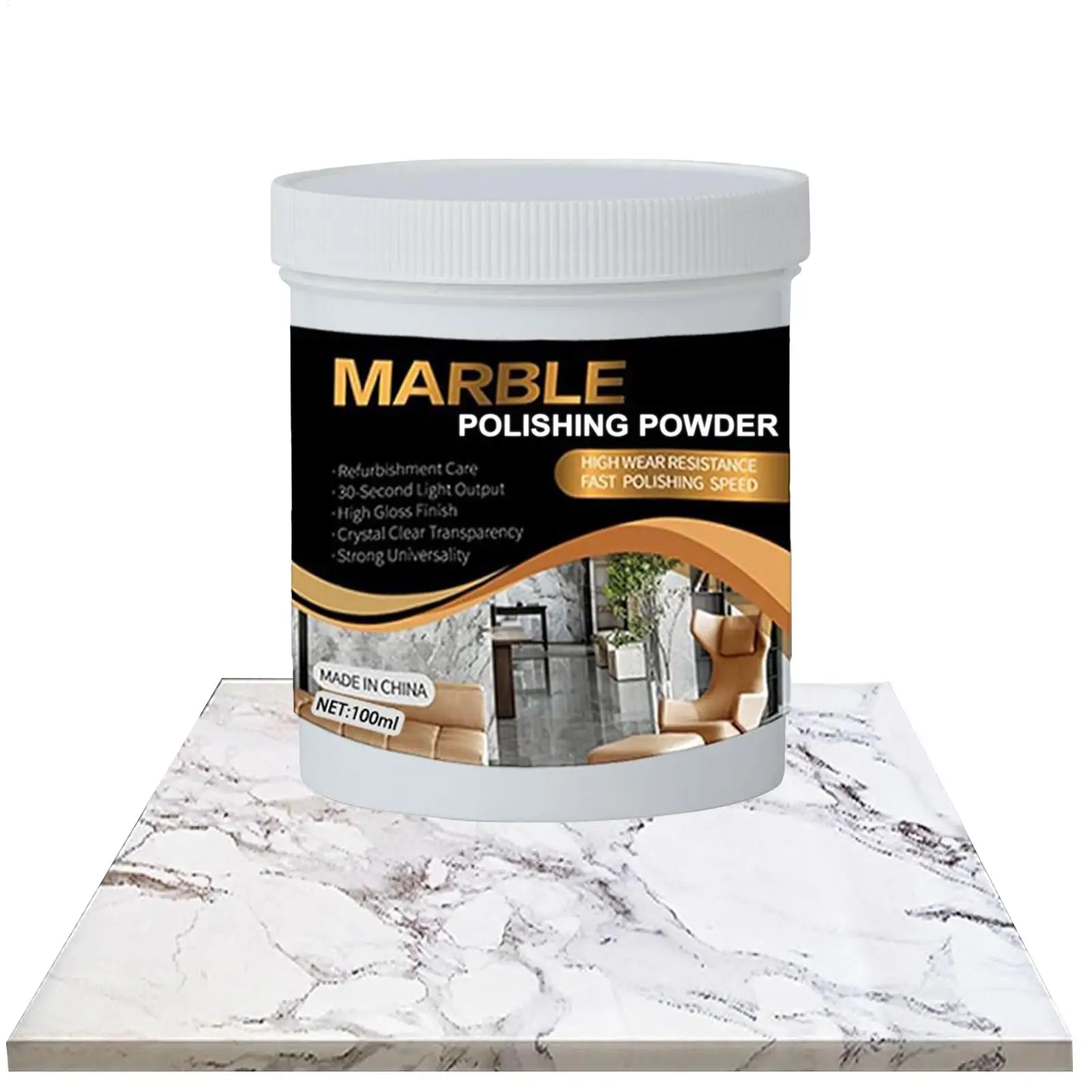 Polishing Wax For Granite Marble Soapstone Quartz Countertop Shine Restorer For Floor Counter Tub Porcelain Sink Bathroom