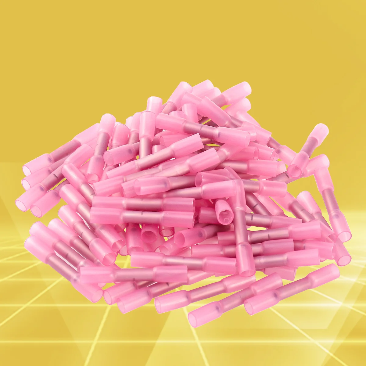 

100Pcs Heat Shrink Crimp Connectors Waterproof Butt Wire Terminals 0.5-1.5mm Pink Dual-Walled Seal Corrosion Resistant