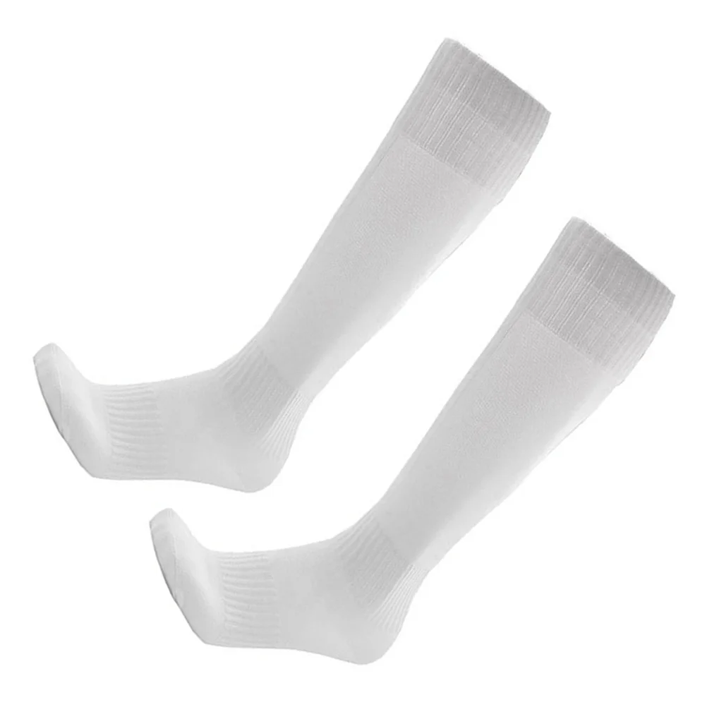 

1 Pair Football Long Socks White Unisex Sports Sock For Soccer Running Cycling Hiking Basketball Baseball Travel Sports Socks