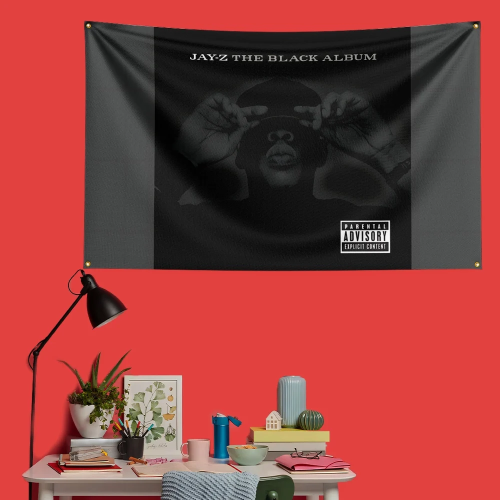 Jay-Z Inspired Rock Music Flag 3x5 FT 90x150cm Polyester Decorative Banner Tapestry For Music Fans
