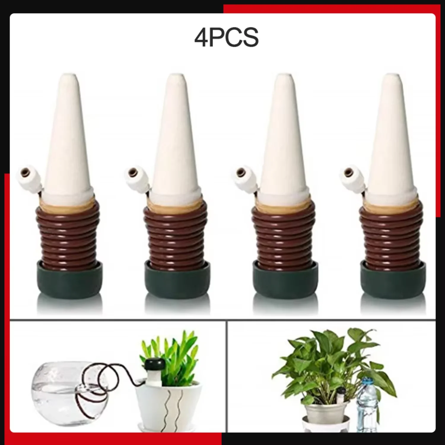 

4pcs Plant Self Watering Spikes Garden Plant Watering Devices Automatic Irrigation Stakes Vacation Plant Waterer Potted Plan