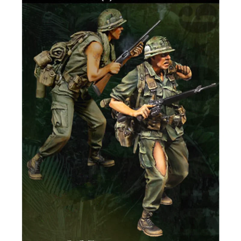 1:35 Resin Model Soldiers 2 US Troops Stationed In  Need Manual Painting Model Assembly Kit