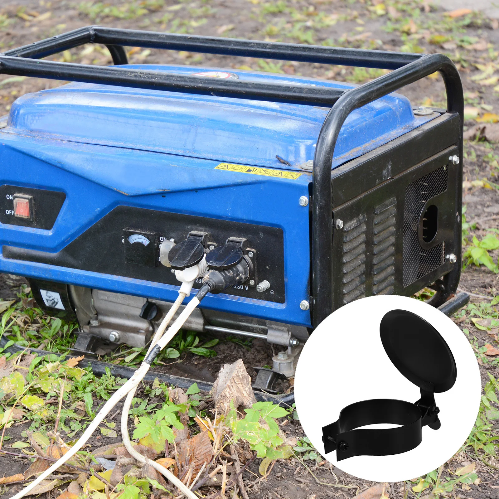 

Iron Generator Exhaust Rain Cap Sturdy Metal Protective Weather Cover Exhaust Tube Rain Protector Covers for Generators