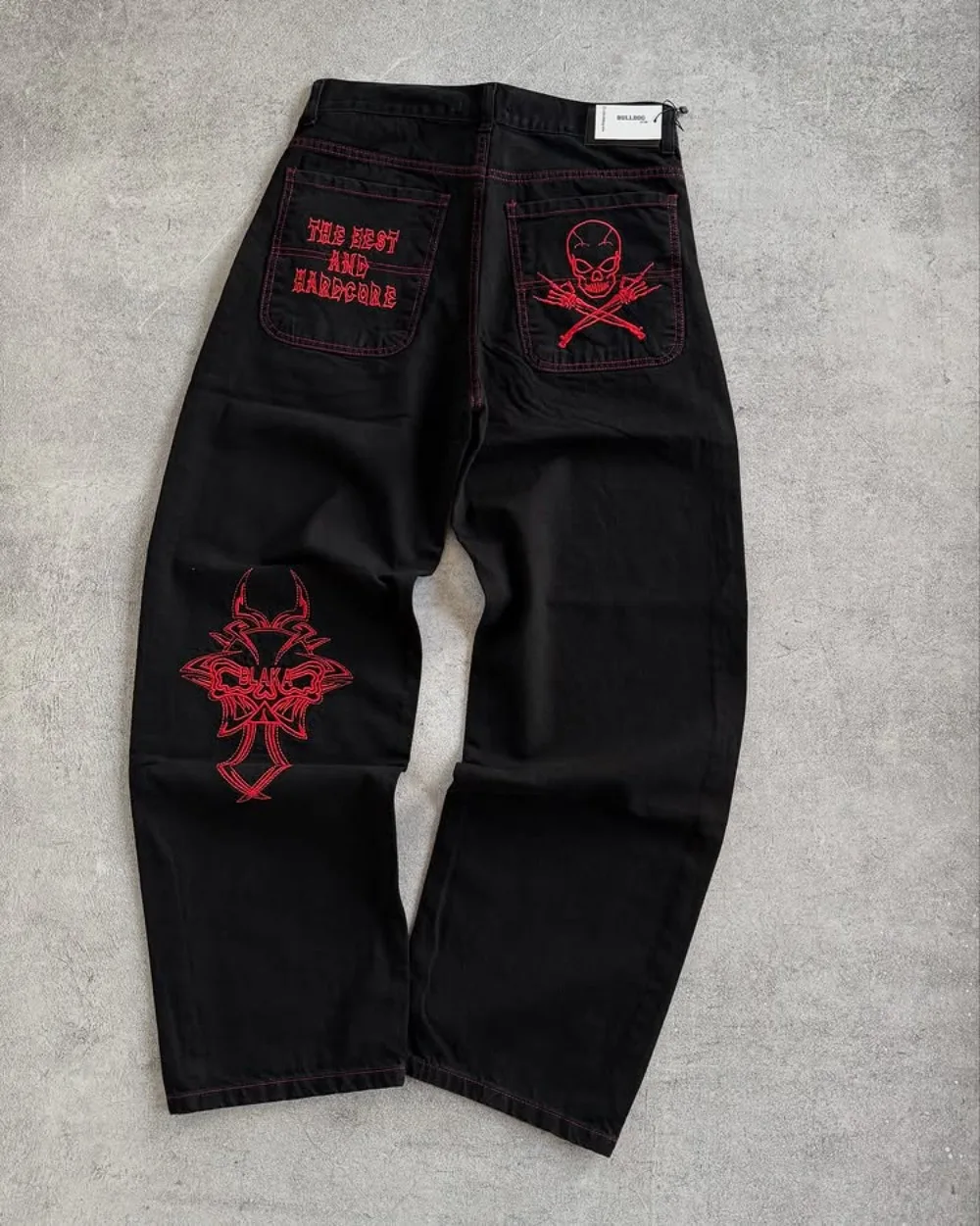 

Vintage Heavy Jeans Y2K Clothes Men Women Harajuku Hip Hop Multi Pocket Washed Distressed Baggy Jeans Oversized Wide Leg Trouser