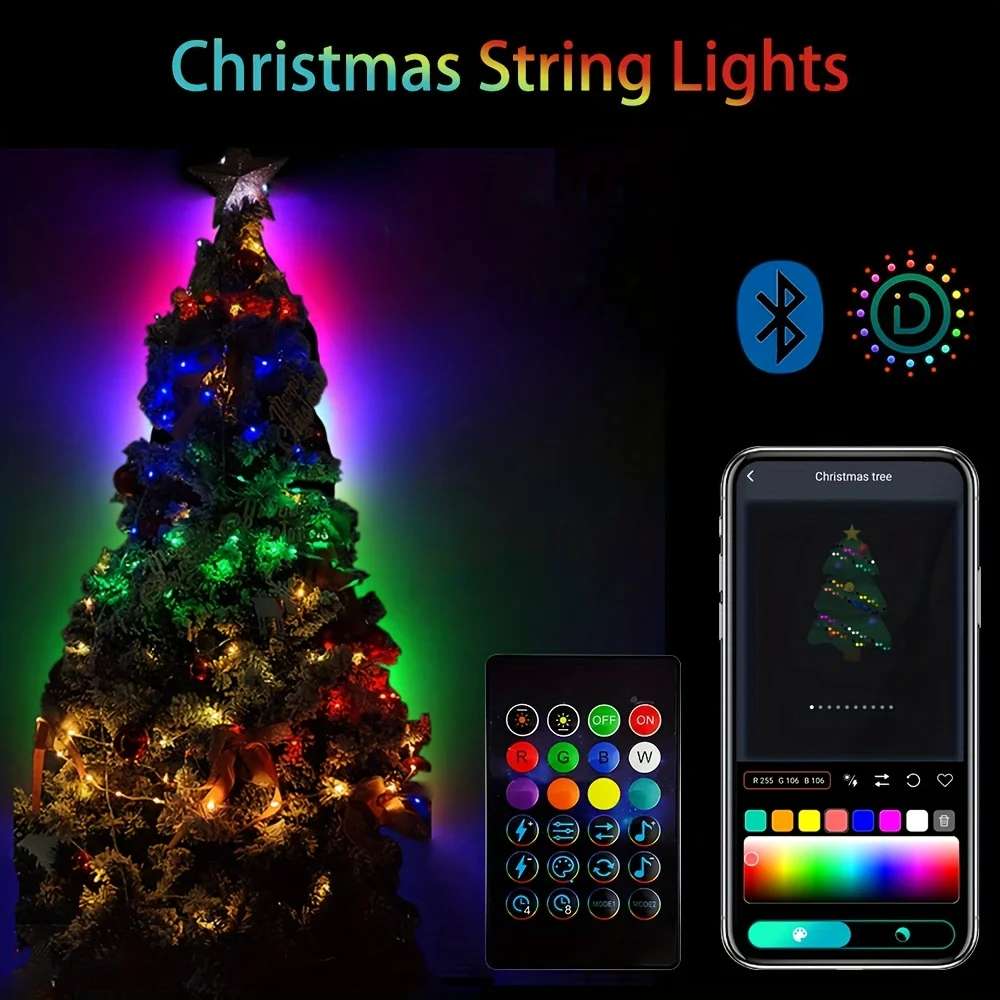 10M Ideal APP Led Light IP65 Smart USB Magic Leather Wire Light Garland DIY Led Light String IP65 Indoor Outdoor Decor Lights