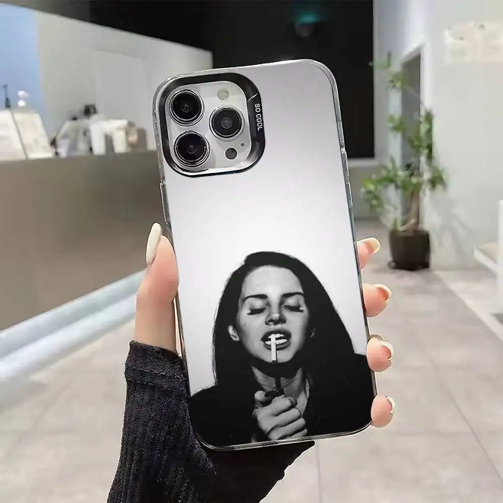 Lana Del Rey Singer Colored Silver frosted Silver Gray Soft Phone Case For iPhone 17 16 15 14 13 12 11 Pro Max Plus E Air Mini