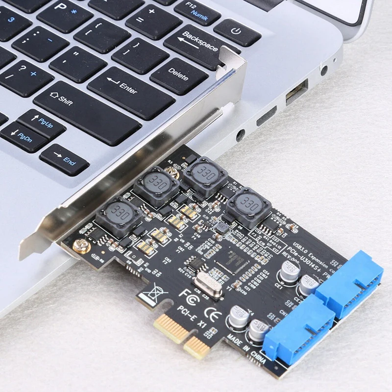 بطاقة تمديد USB PCI إكسبرس ، محول بسي-e أمامي إلى 19 دبوس ، 20 دبوس ، سطح مكتب ، جديد