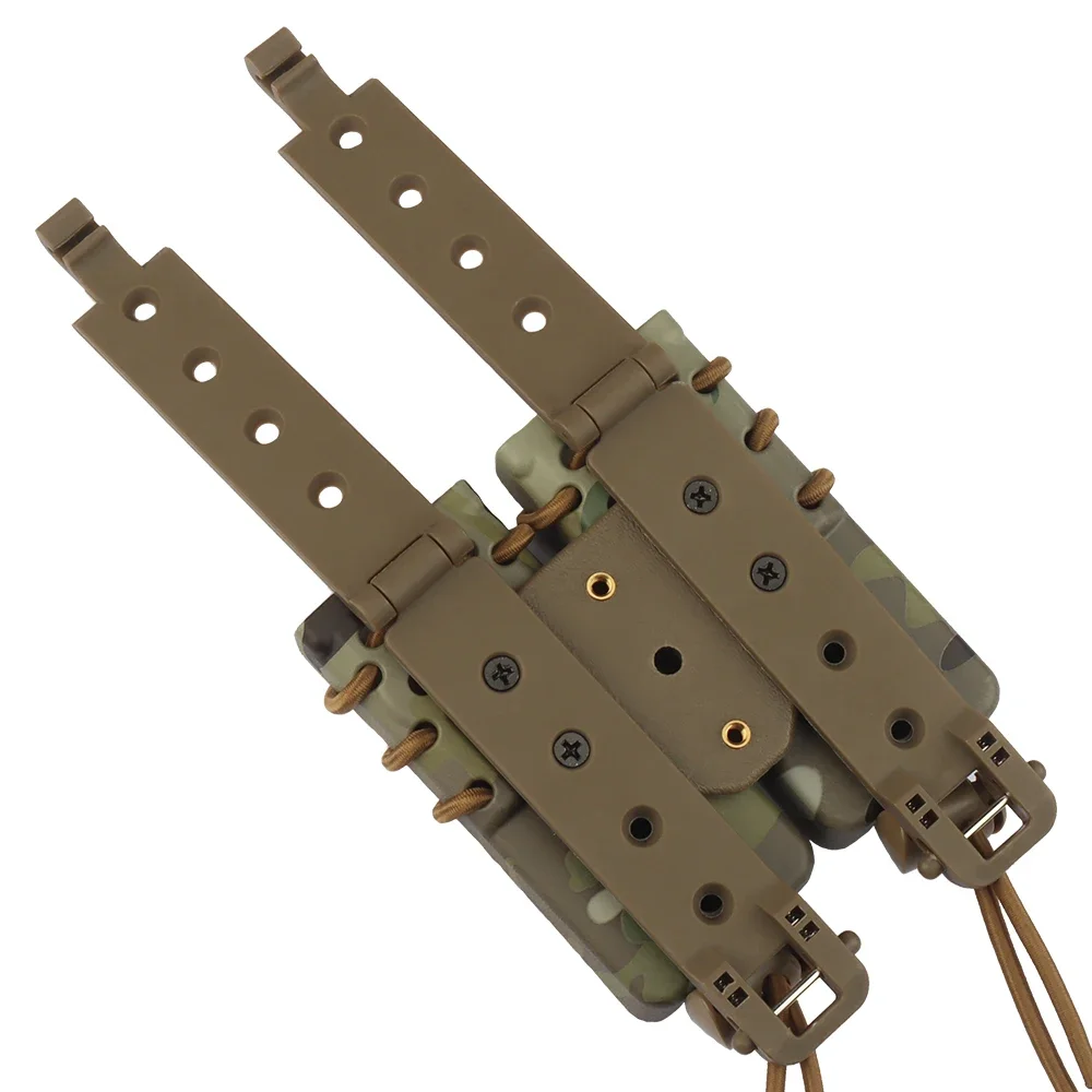 Stedelijke Aanval Lange Dubbele Mag Zakje 9Mm. 40. 45acp Verlengde Magazijn Carrier Voor Uitrusting Molle Riem Vest Schieten