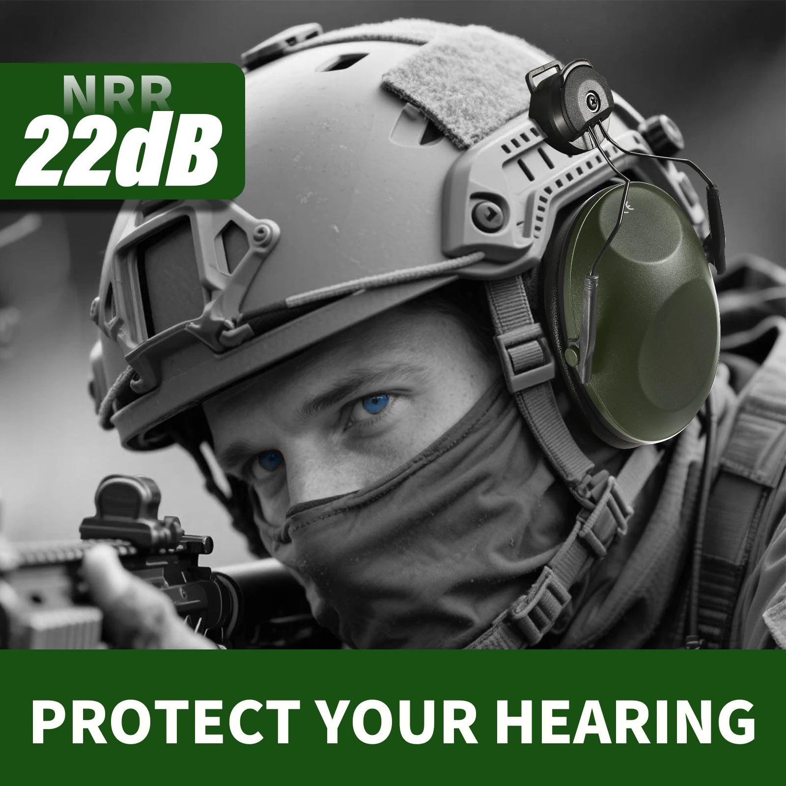 Anti-Noise Ear Plugs Tactical Hunting Ear Defenders Helmet Mounted Version Ear Muff Hearing Protection Soundproof For Shooting