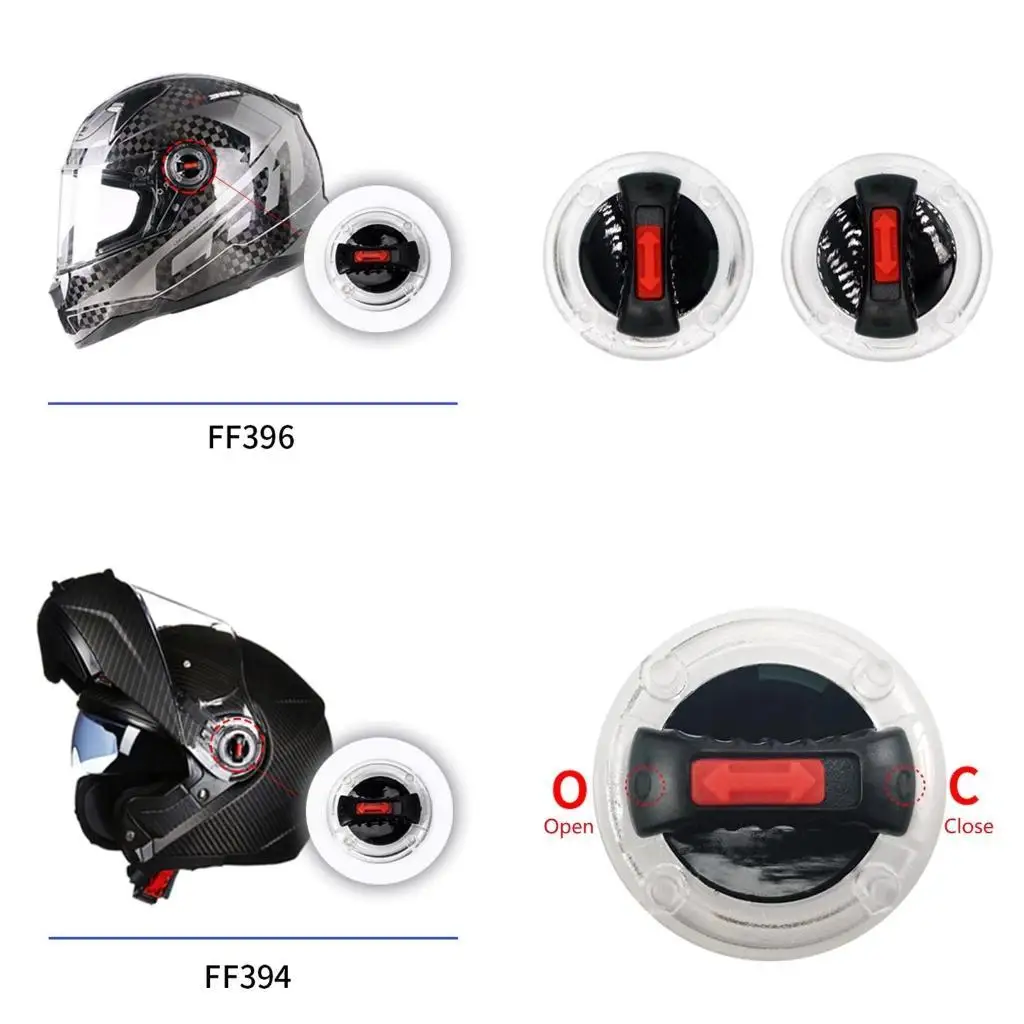 

02DE Motorcycle Helmet Visor Right Left Mounting Fix Base Rotate Switch for FF370/358