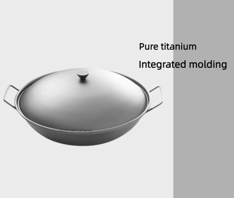 

Pure titanium ultra-light outdoor cooking utensils - covered stew pot for picnics and camping, hand-held frying pan, cooking equ