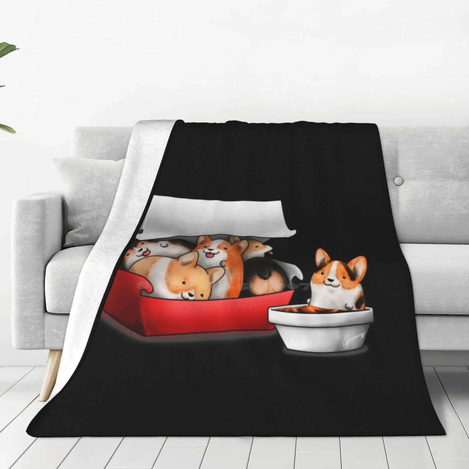 Corgi Nuggets Trend Style Funny Fashion Soft Throw Blanket Corgis Welsh Corgi Dogs Puppy Puppies Animals Cute Adorable Fast