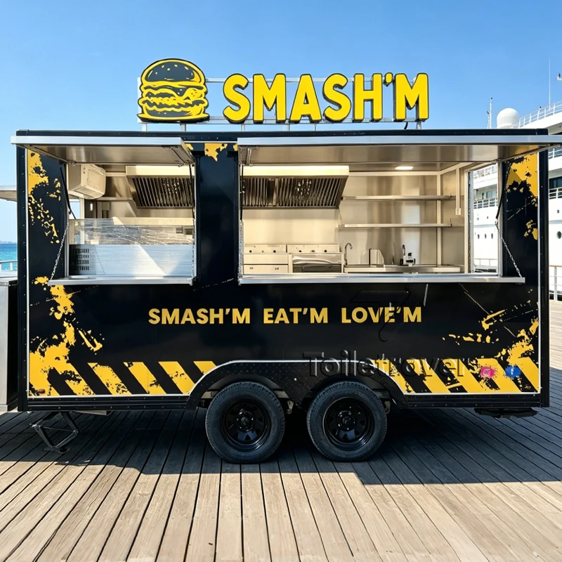 

Customizable Luxury Pizza Food Truck Outdoor Mobile Food Trailer Fast Food Truck Trailer for Night Market Snacks