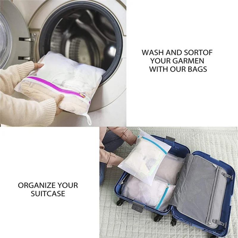 

Y42A-Mesh Laundry Bag For Delicates Mesh Wash Bag Travel Storage Organize Bag Clothing Washing Bags With YKK Zipper