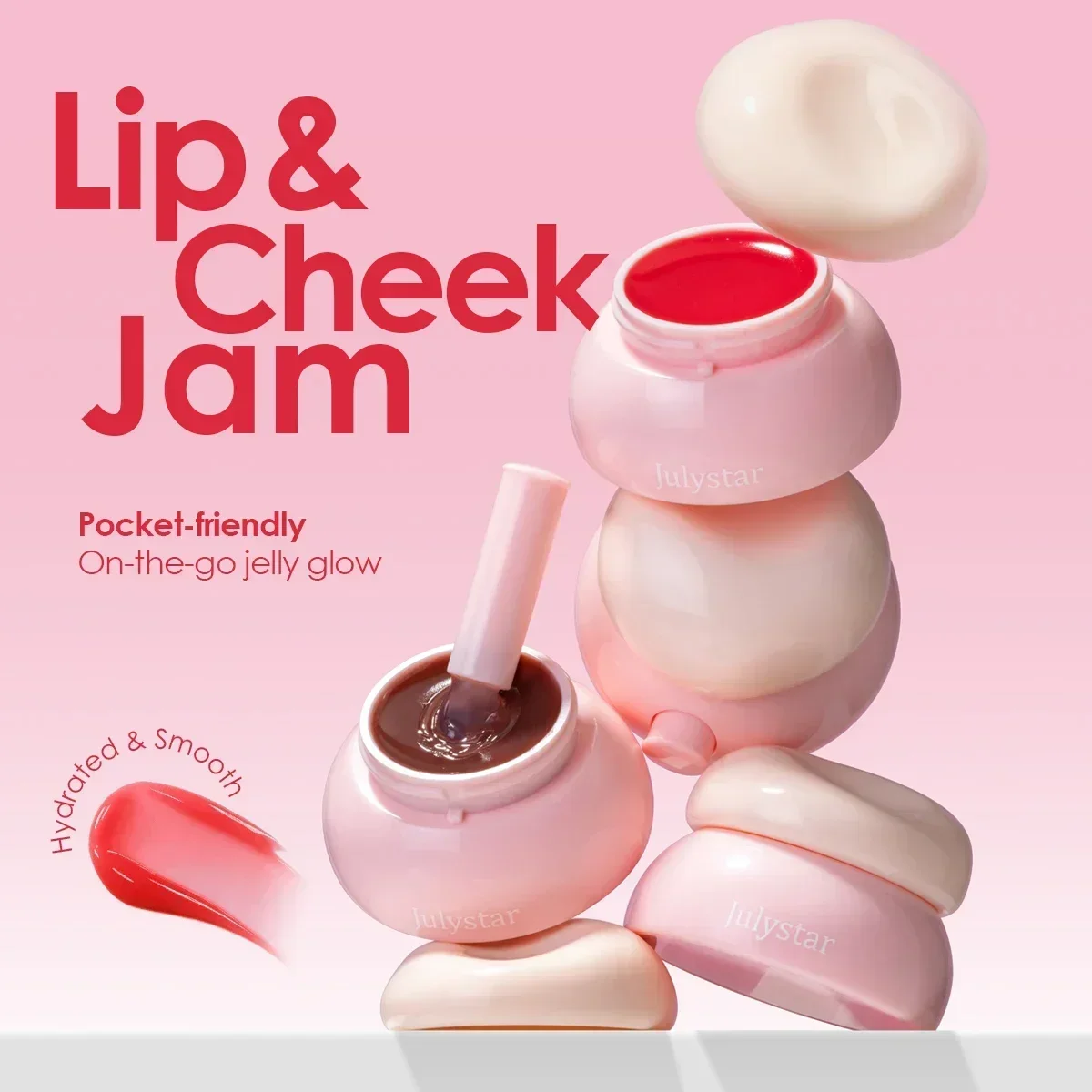 Little Round Jar Multi-Color Jelly Lip Balm for Lips and Cheeks Vibrant Colors Moisturizing and Nourishing Lip Nectar