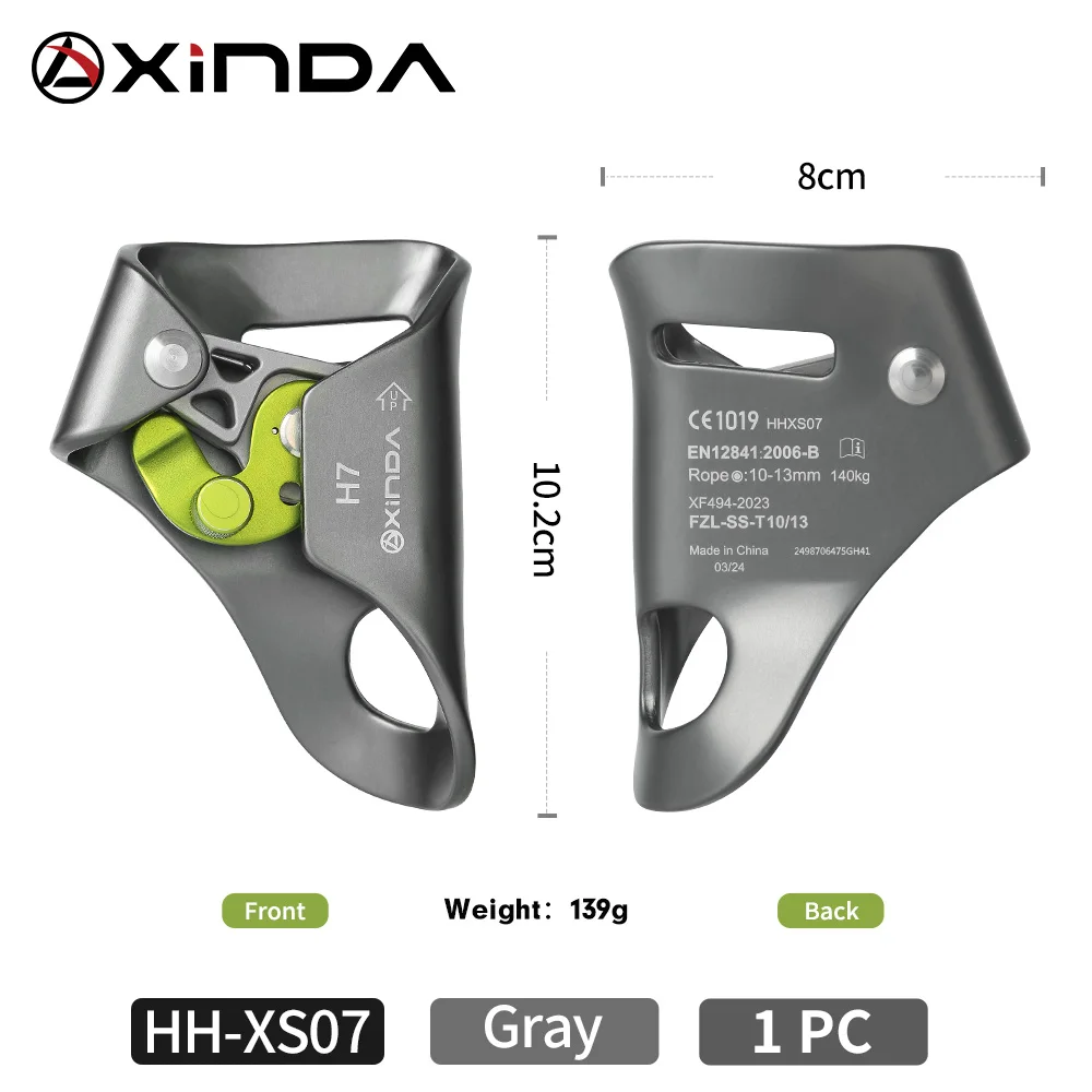 Ascendedor de Pecho Xinda para Escalada en Roca, Abrazadera de Cuerda Resistente, Equipo de Escalada y Rappel para Escalada Vertical y Rescate