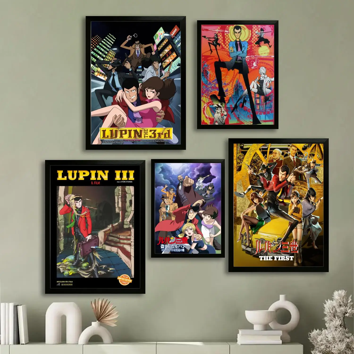 fujiko mine lupin iii cartoon Canvas Art Poster, Wall Art Picture Print, Modern Family Bedroom Decor Posters,Decorative painting