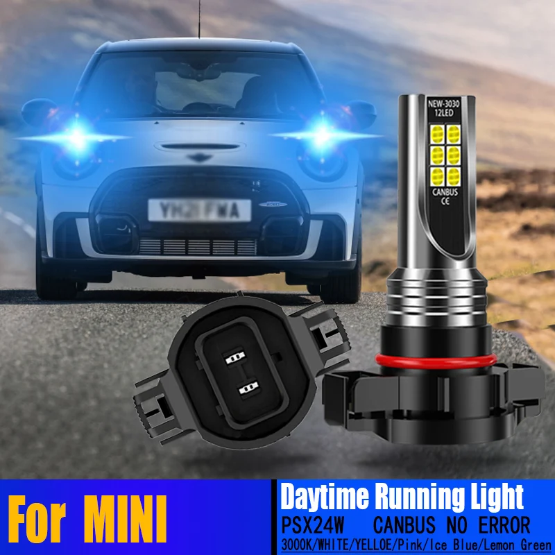 

2pcs LED Daytime Running Light Bulbs DRL Day Lamp Canbus No Error PSX24W 2504 For Mini Cooper F55 F56 Clubman F54 Countryman F60