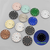 28.5mm Watch Dial NH35 Honeycomb Textured Surface Dial Green Luminous Watch Faces Watch Accessories for NH35 Movement