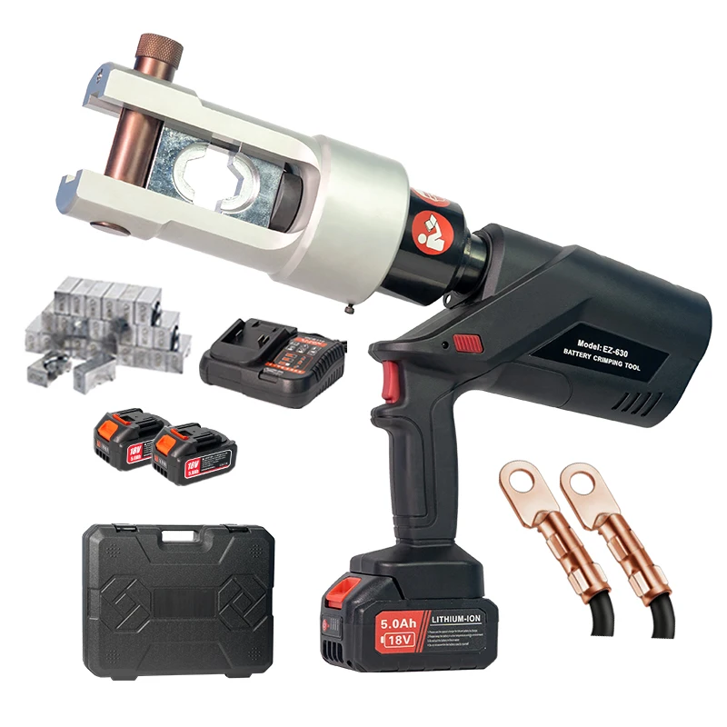 EZ-630 Electric Hydraulic Cable Crimper Battery-Powered Crimping Tool for 25-630 Sqmm Copper & Aluminum Cables