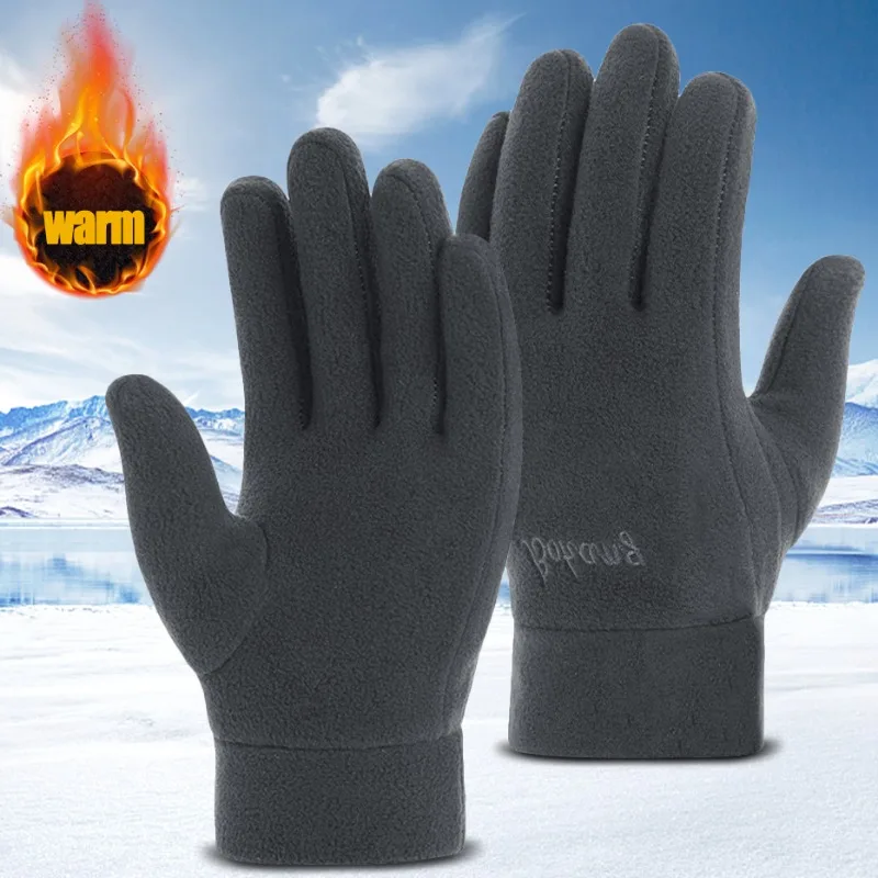 Guantes gruesos térmicos y cálidos para hombre y mujer, manoplas de dedo completo, resistentes al frío, a prueba de viento, esquí al aire libre,