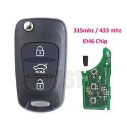 315/433Mhz ID46Chip Car Key Remote for Hyundai Sonata Tucson Mistra Veloster IX25/35 for Kia K2 K5 Soul Forte Rio Carens Cadenza