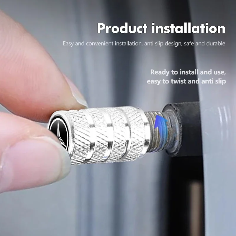 لبنز سيارة عجلة الاطارات صمام قبعات الإطارات الجذعية يغطي Airdust مقاوم للماء W202 W212 W126 W140 W168 W177 CLS GLE GLC GLS CLA #5