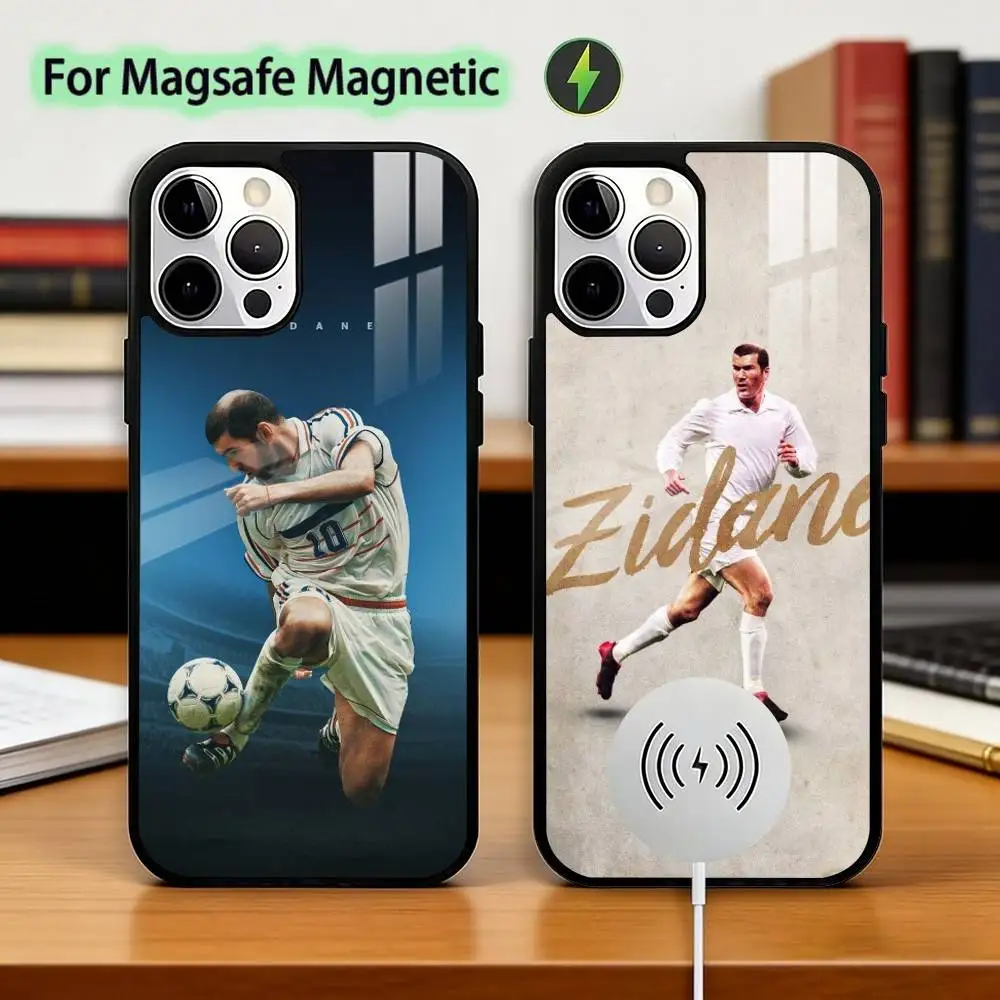 Чехол для телефона с изображением футболиста Зидана для iPhone 17, 16, 15, 14, 13, 12, 11 Plus, Pro, магнитный, для беспроводной зарядки Magsafe