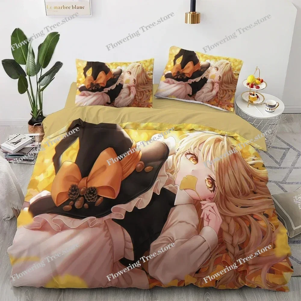 

Anime kawaii Bedding Set Japan Anime loli Duvet Cover Set Kids Bedroom Cartoon 3D Printed Quilt Cover Bedroom Gift
