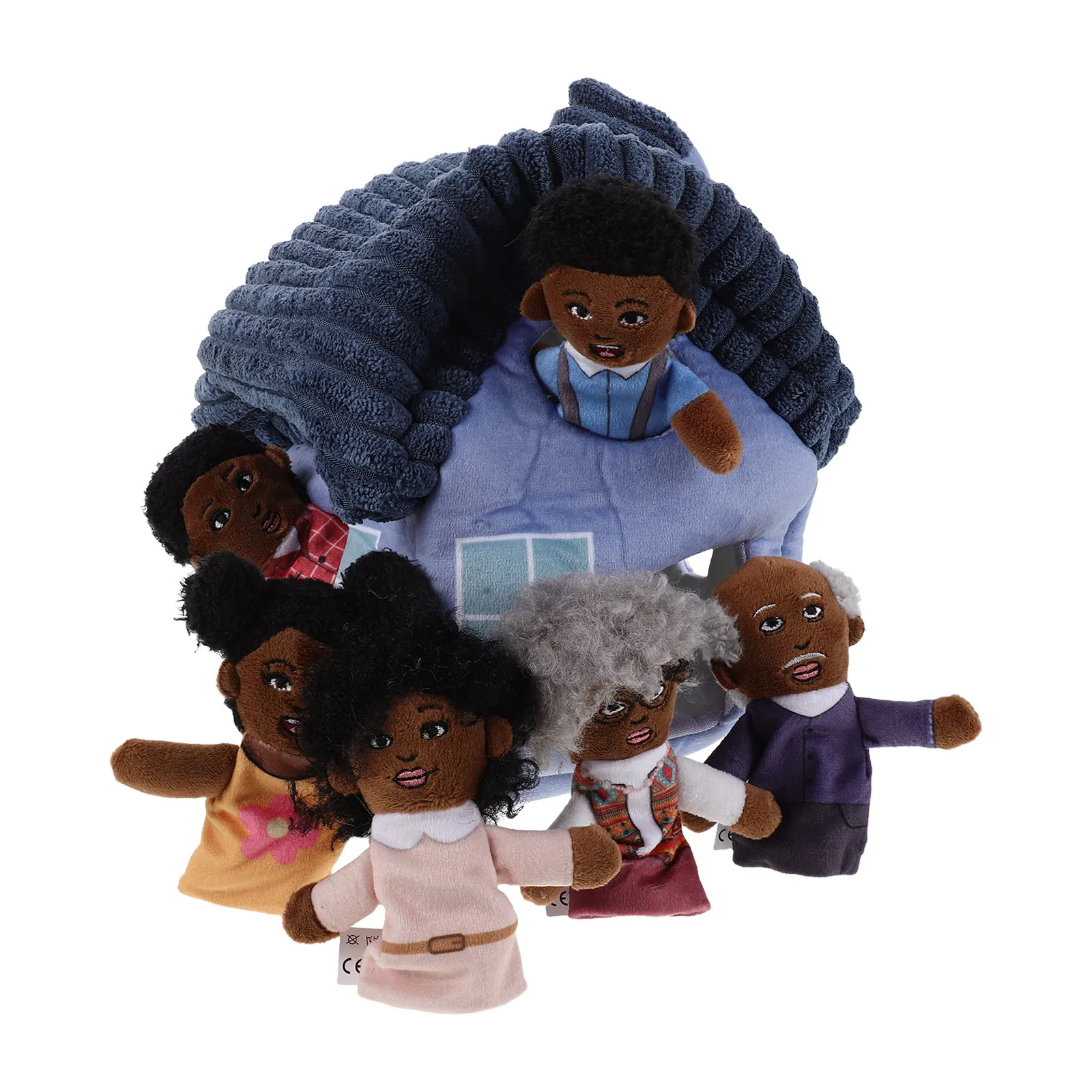 1 مجموعة الكرتون فنجر الدمى الأفريقية الأسرة موضوع مرحلة ما قبل المدرسة تعلم رواية القصص اللعب دمية يد الحرفية مجموعة صغيرة الفصول الدراسية