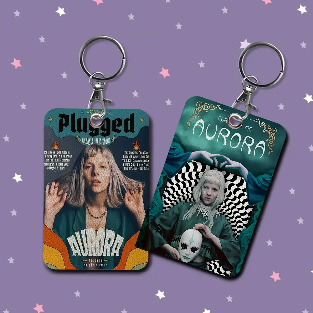 Hot Singer A-Aurora A-Aksnes Style PU Access Card Holder With Keychain - Executive Protection For Bank Card,Subway, Bus Card