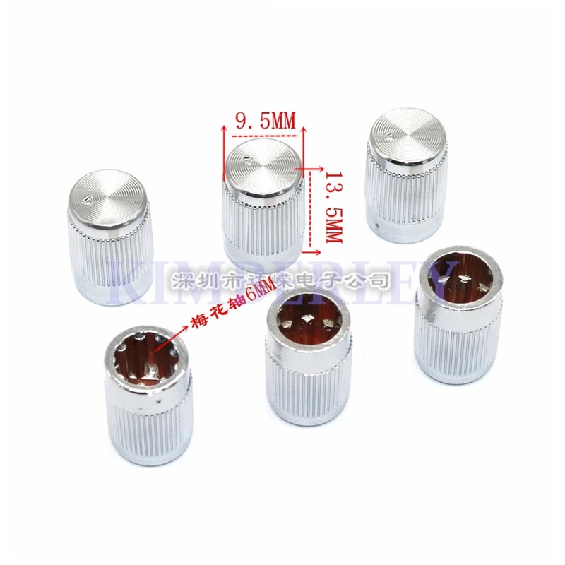 10PCS Plastic Electroplated Knob Potentiometer Knob Plating cauter/power Amplifier Knob Suitable For Plum Shaft 09 Potentiometer