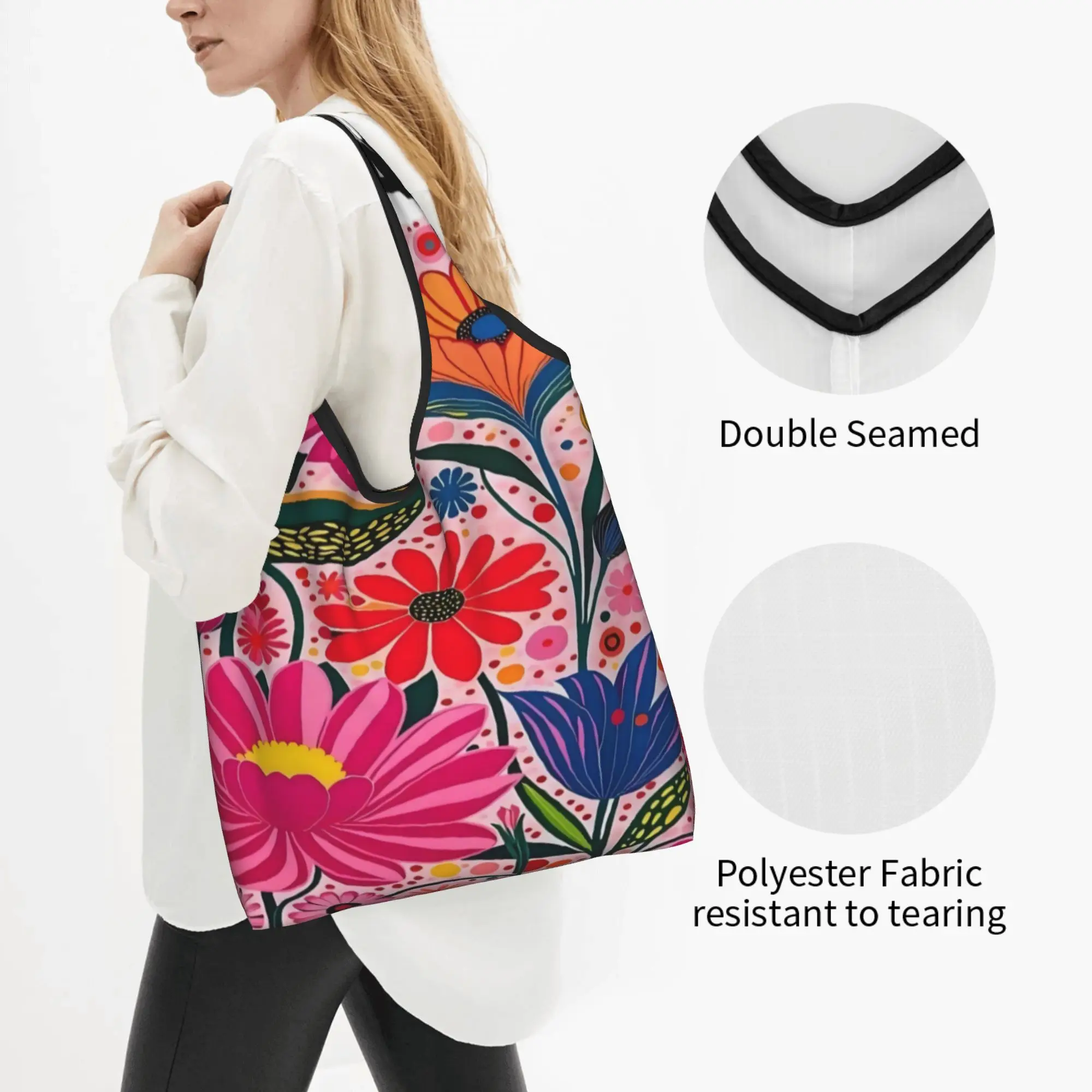 Fashion Japane  Yayoi Kusama Abstract Mountain Shopping Tote Bag Portable  Grocery Shopper Shoulder Bag