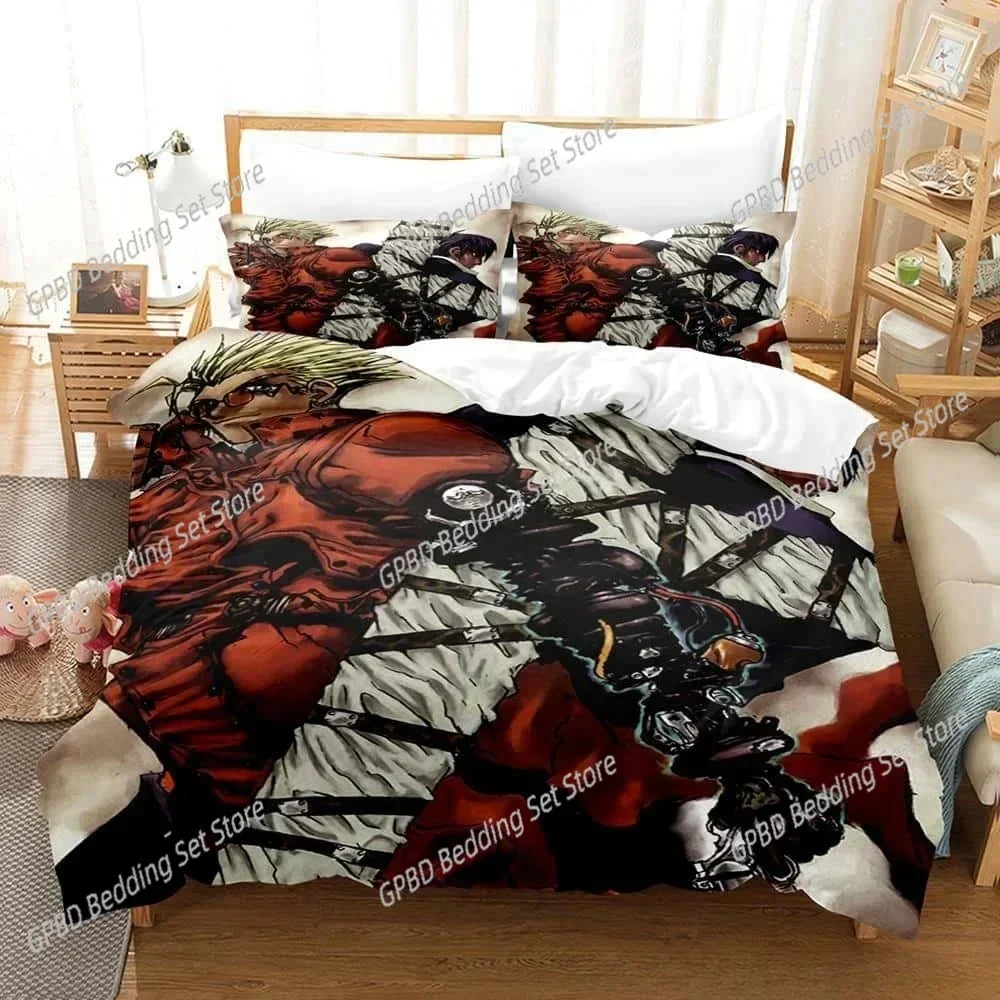 3D Anime TRIGUN STAMPEDE Comfortable Duvet Quilt Cover Pillowcase Bedding Set Children Bedroom Decoration Home Textile