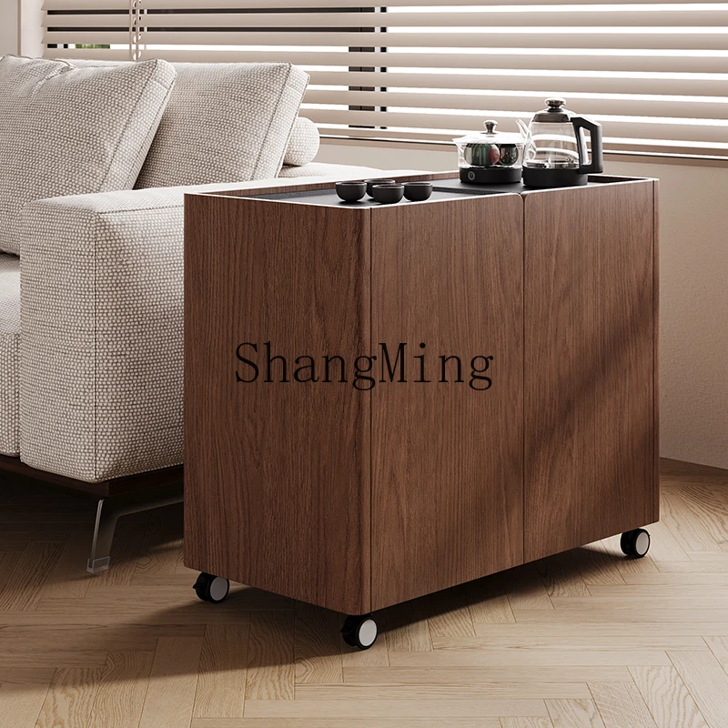 FG good-looking  mobile solid wood tea cart antique balcony household tea cabinet tea table
