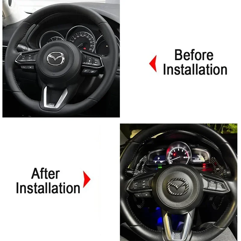 عجلة توجيه سيارة التحول مجداف لمازدا 3 6 CX-4 CX4 2013 CX5 CX-5 2016 2017 2018 & Atenza Axela 2014-2018 تمديد شيفتر #2