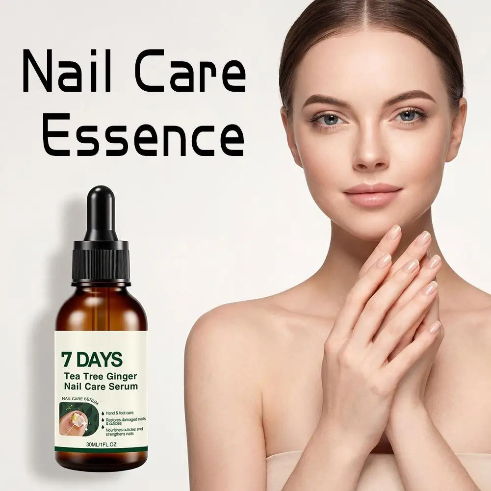 Nail Strengthener Hardening Serum,Ginger Tea Tree Cuticle Nutrition Oil Repair Thin Yellow Broken Nails Hand Foot Care Liquid view 4