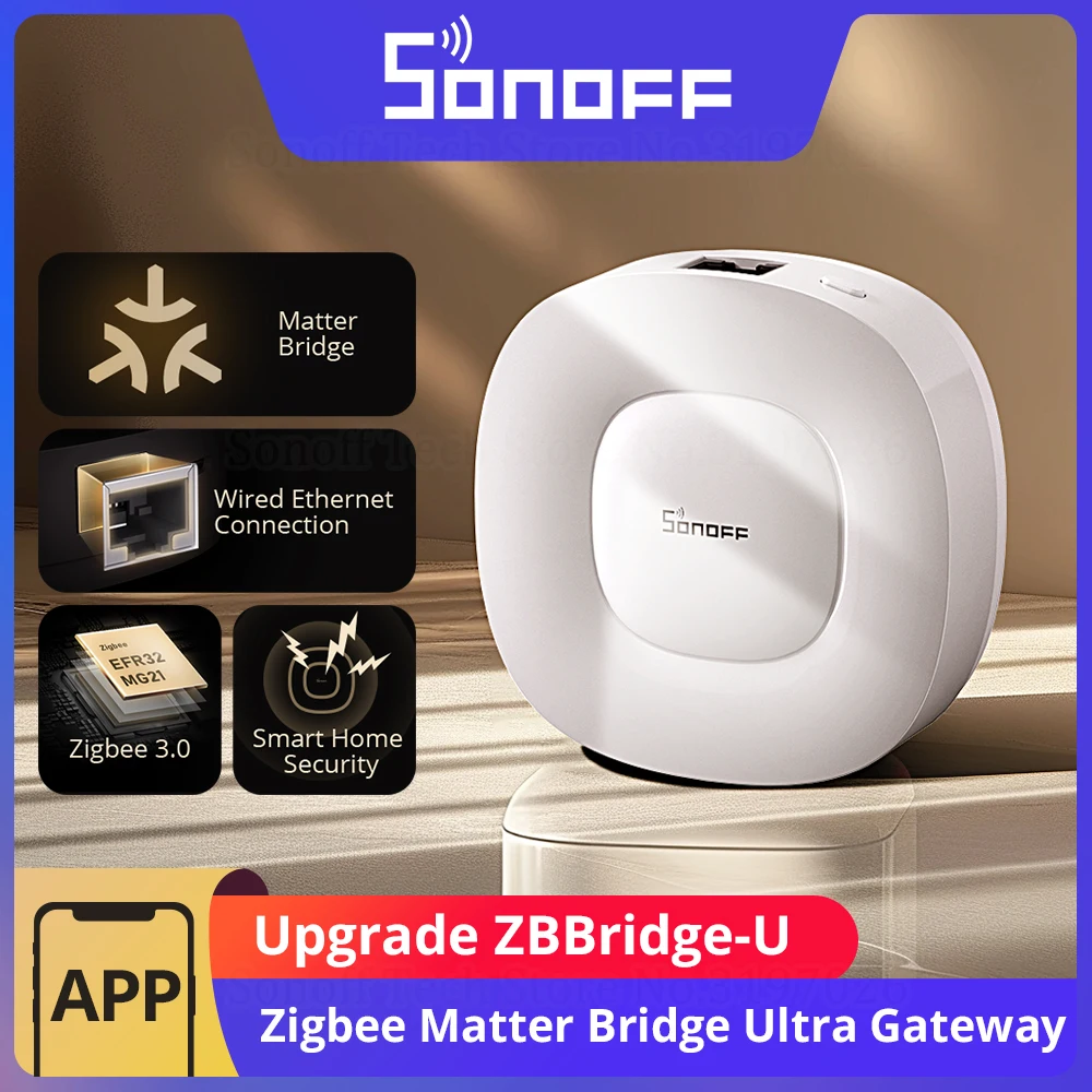 SONOFF ZBBridge-U Zigbee Matter Bridge Ultra Chytrá domácí bezpečnost Ethernetové připojení OTA aktualizace pro zařízení SNZB-01P/SNZB-06P
